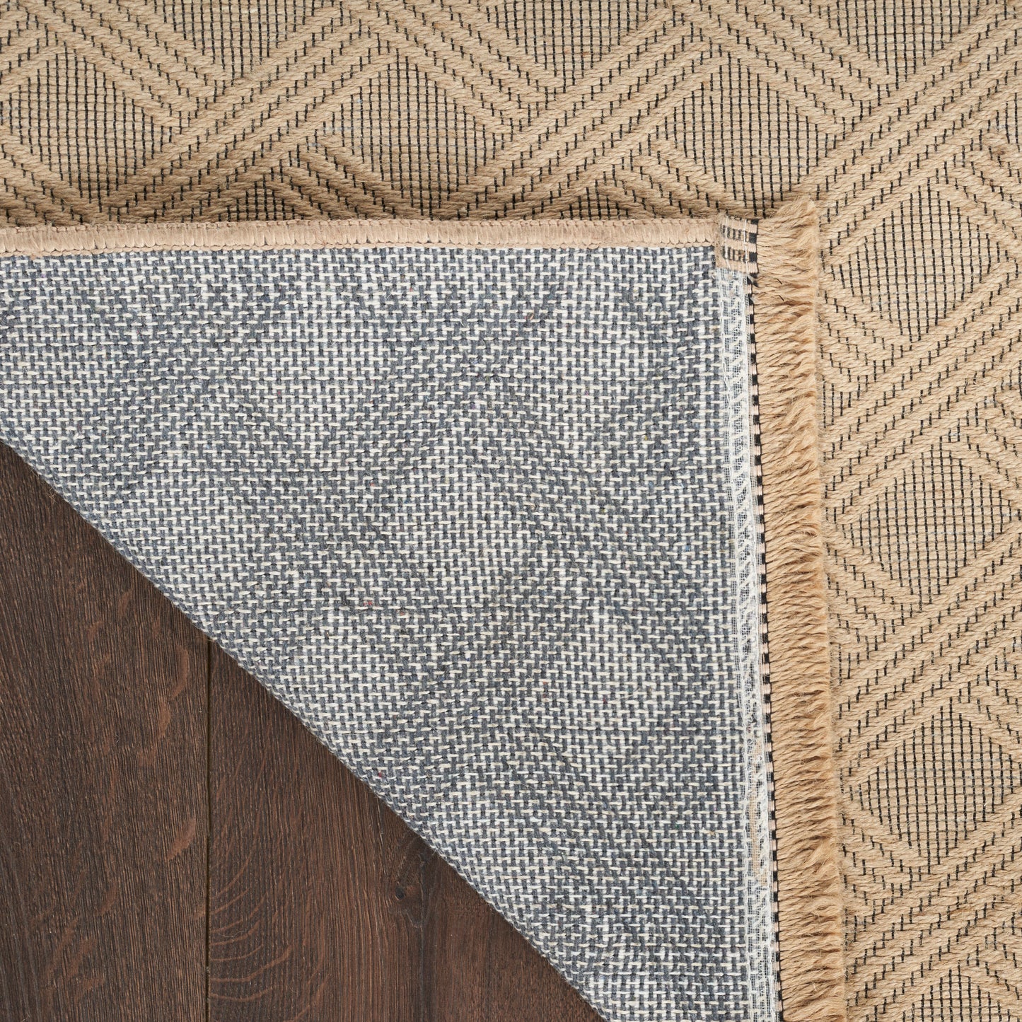 Nourison Washable Jute 2'3" x 7'6" Natural Modern Indoor Rug