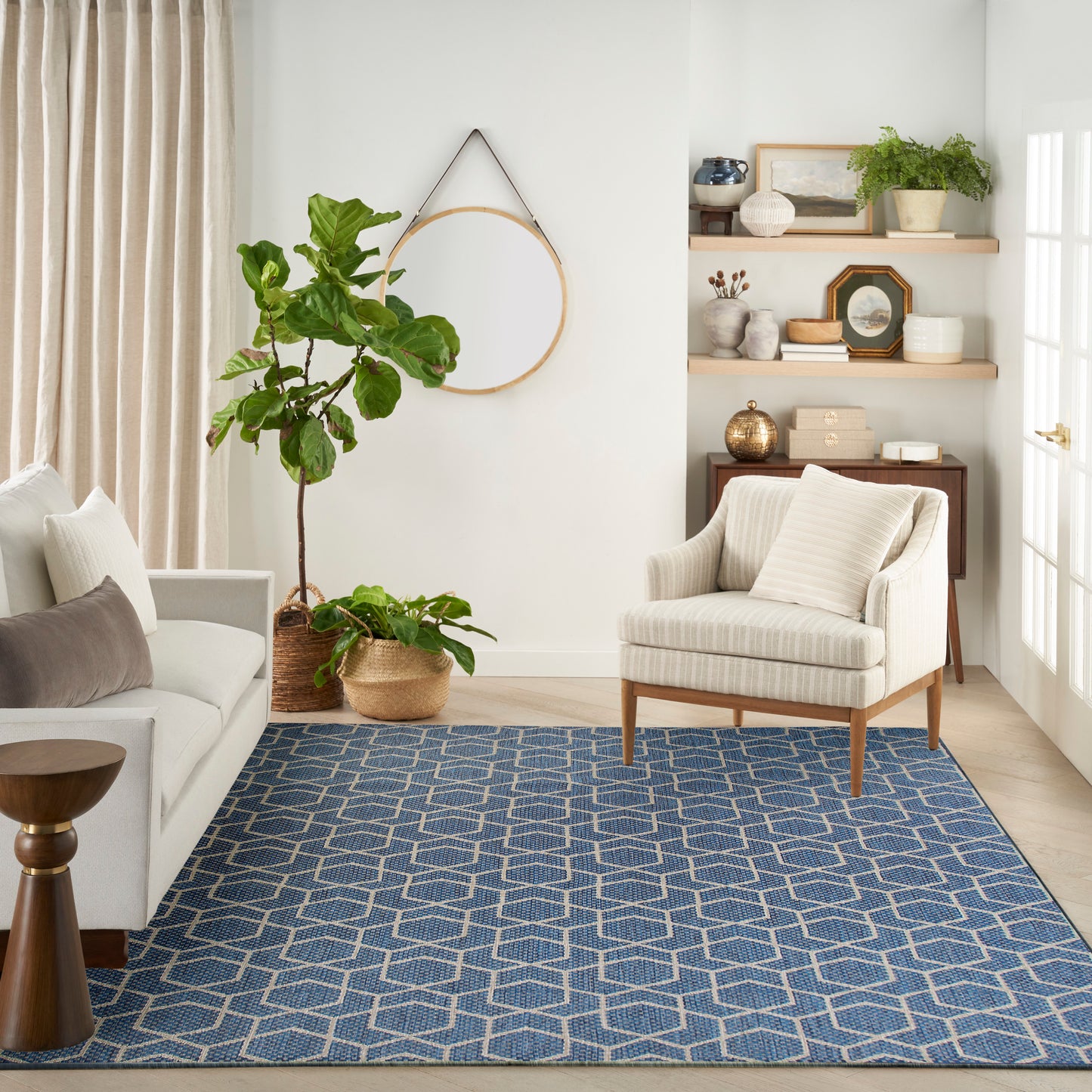 Nourison Horizon Indoor/Outdoor 9' x 12' Denim Modern Rug