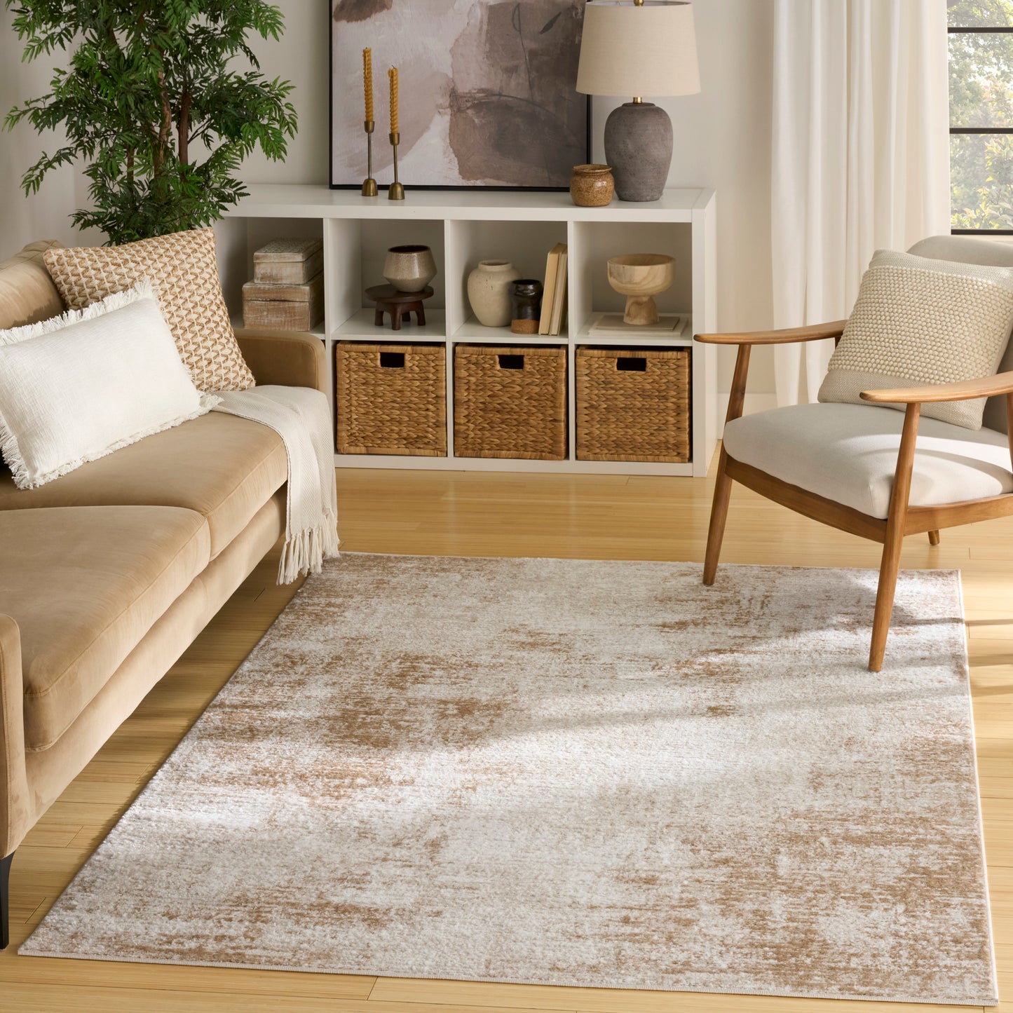 Nourison Dekor 4' x 6' Ivory Beige Modern Indoor Rug