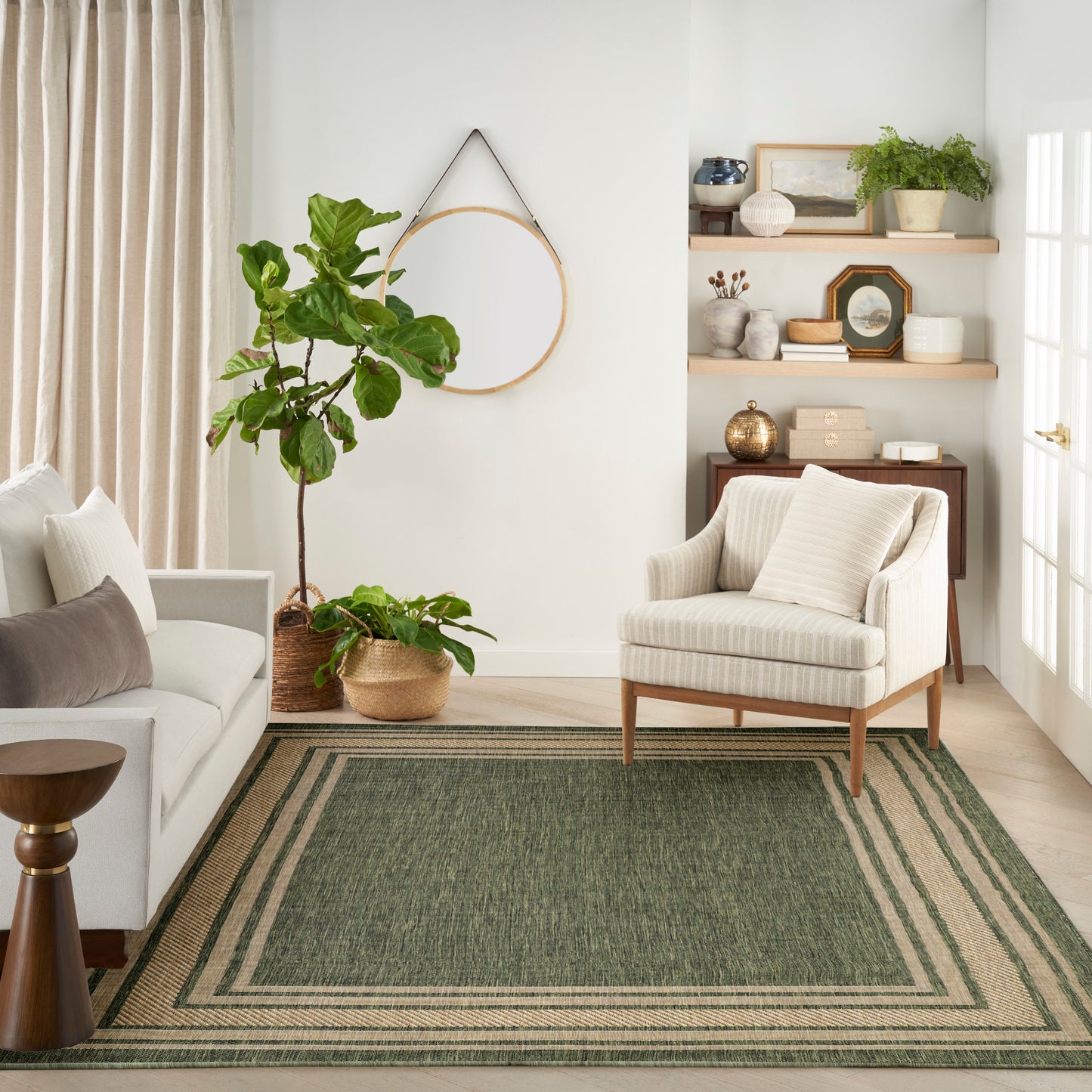 Nourison Horizon Indoor/Outdoor 10' x 14' Green Modern Rug