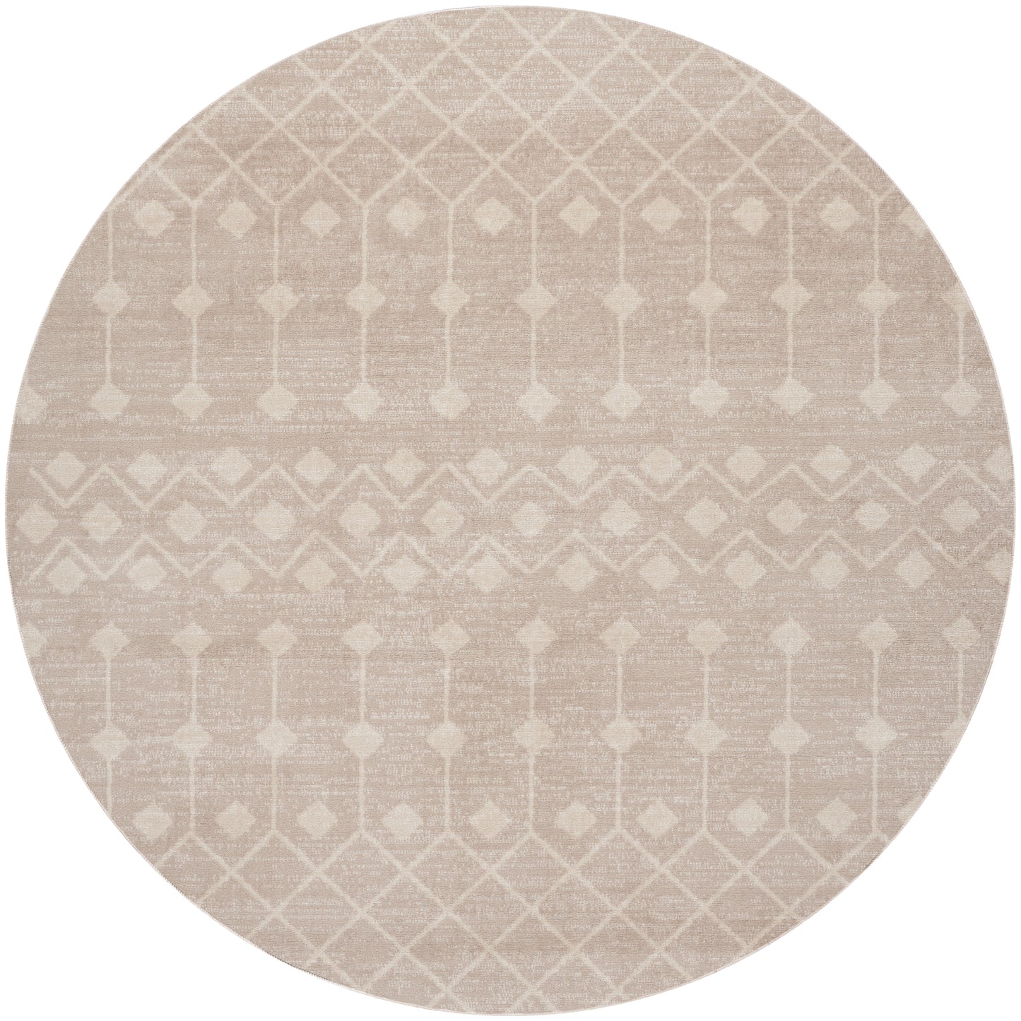 Nourison Grafix 5'3" x Round Beige Bohemian Indoor Rug