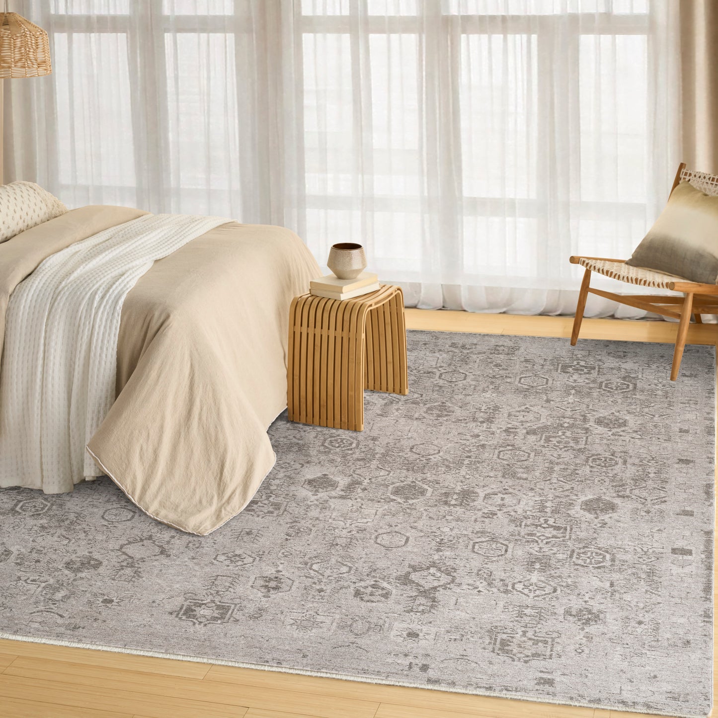 DKNY Pure Shades 9' x 12' Grey Vintage Indoor Rug