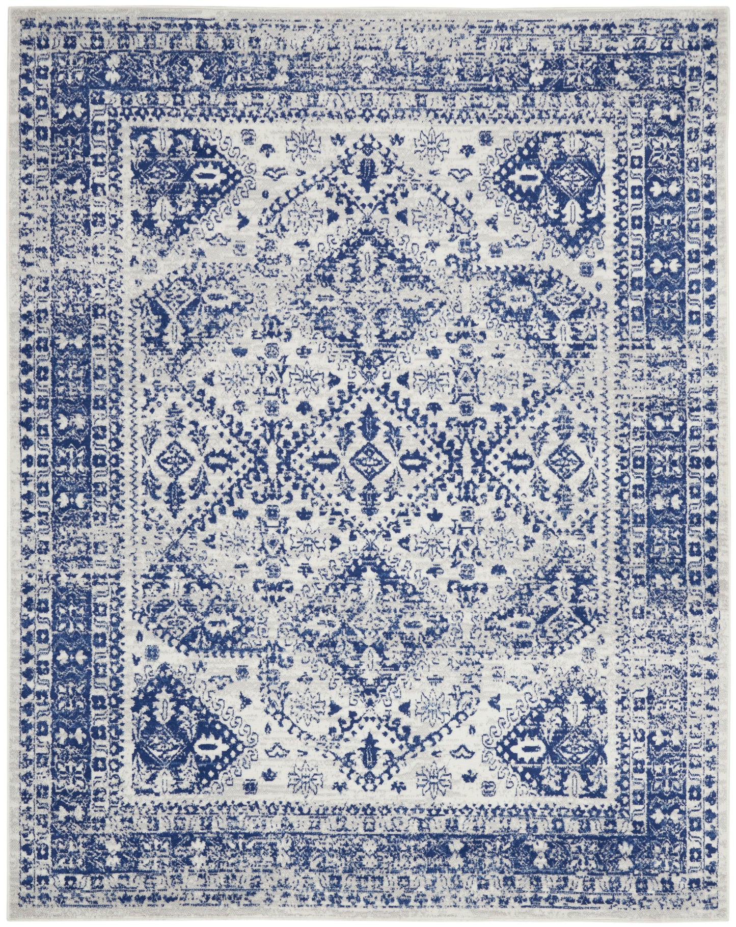 Nourison Whimsicle 7' x 10' Ivory Navy Farmhouse Indoor Rug