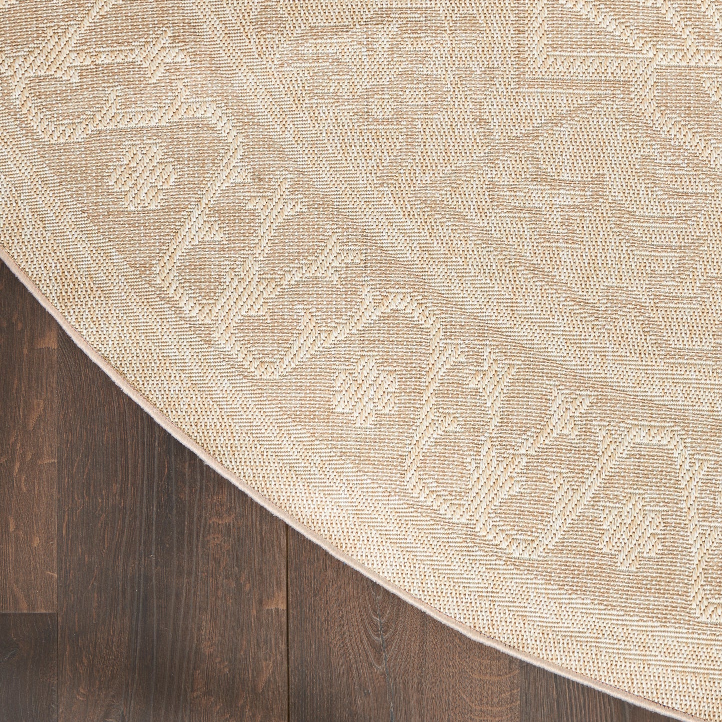 Nourison Tulum 8' x Round Cream Outdoor Rug