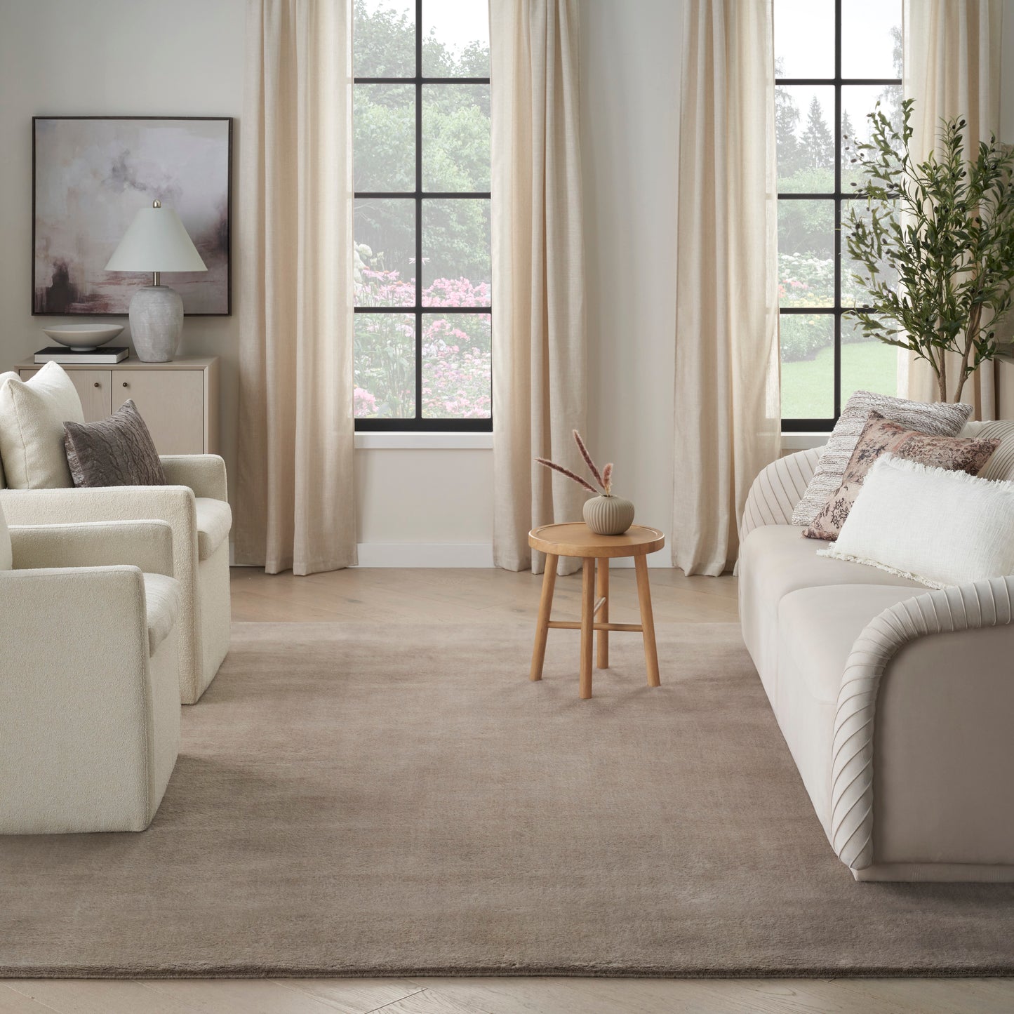 Nourison Plush Cloud 7'9" x 9'9" Taupe Modern Indoor Rug
