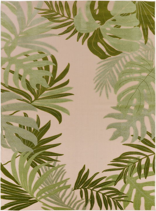 Nourison Aloha 7'10" x 10'6" Ivory Green Outdoor Rug