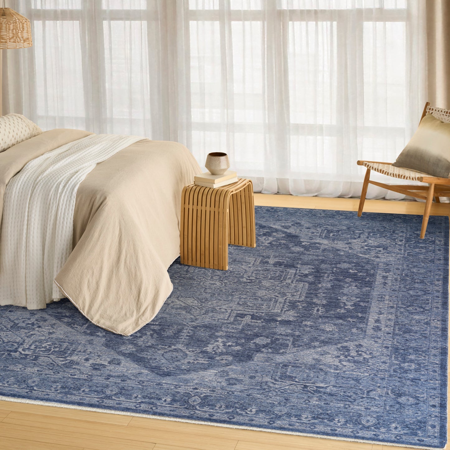 DKNY Pure Shades 9' x 12' Blue Vintage Indoor Rug