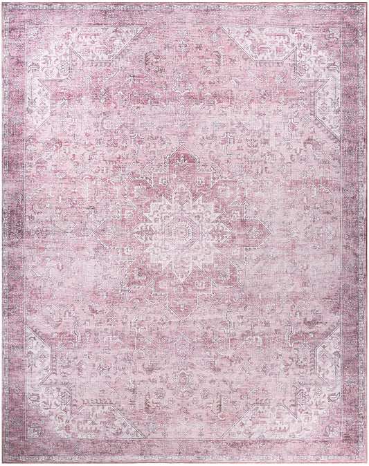 Nourison Nourison Washables 9'2" x 12' Pink Vintage Indoor Rug