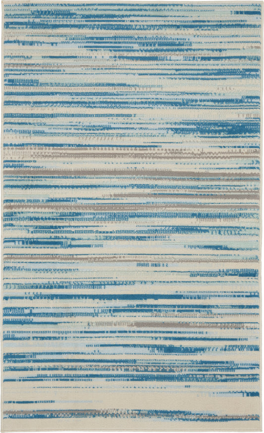 Nourison Jubilant 3' x 5' Blue Modern Indoor Rug