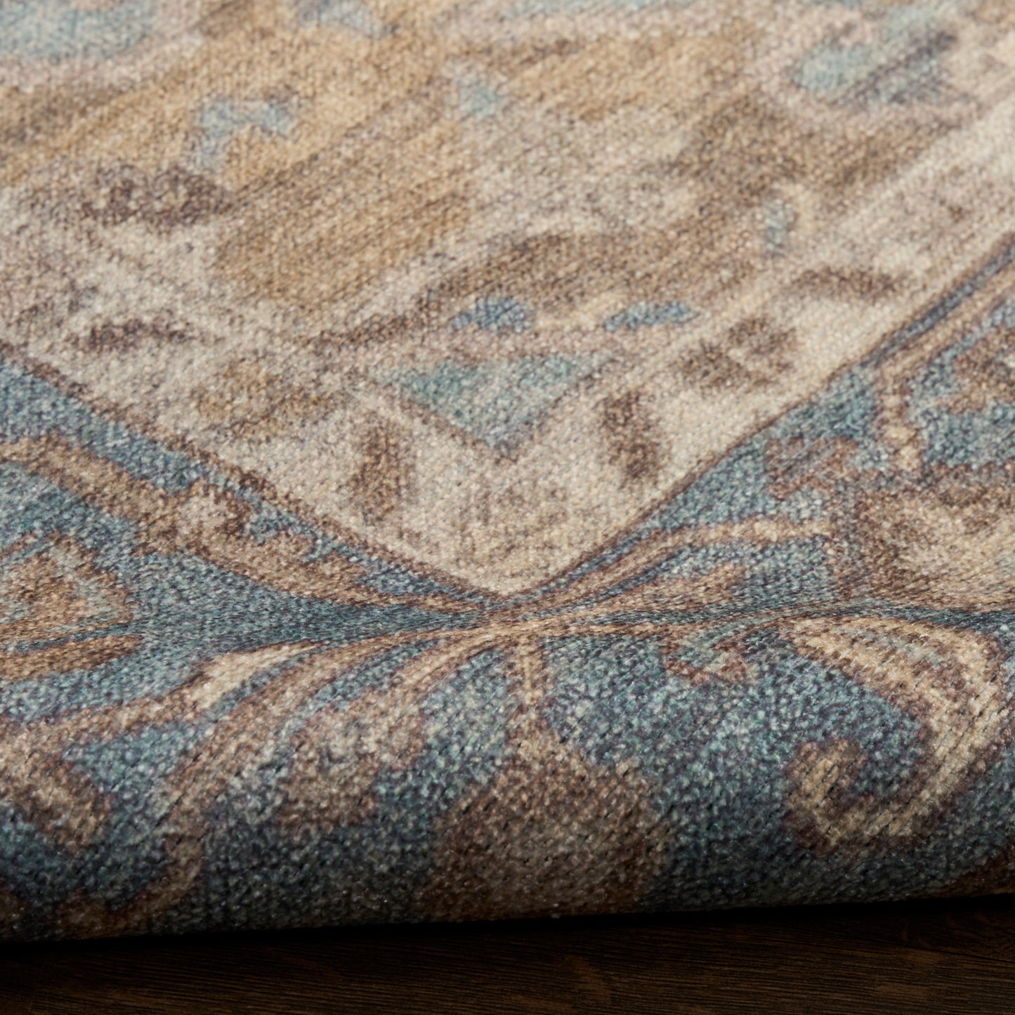 Nourison Vintage Washables 5'3" x 7'3" Blue Green Vintage Indoor Rug
