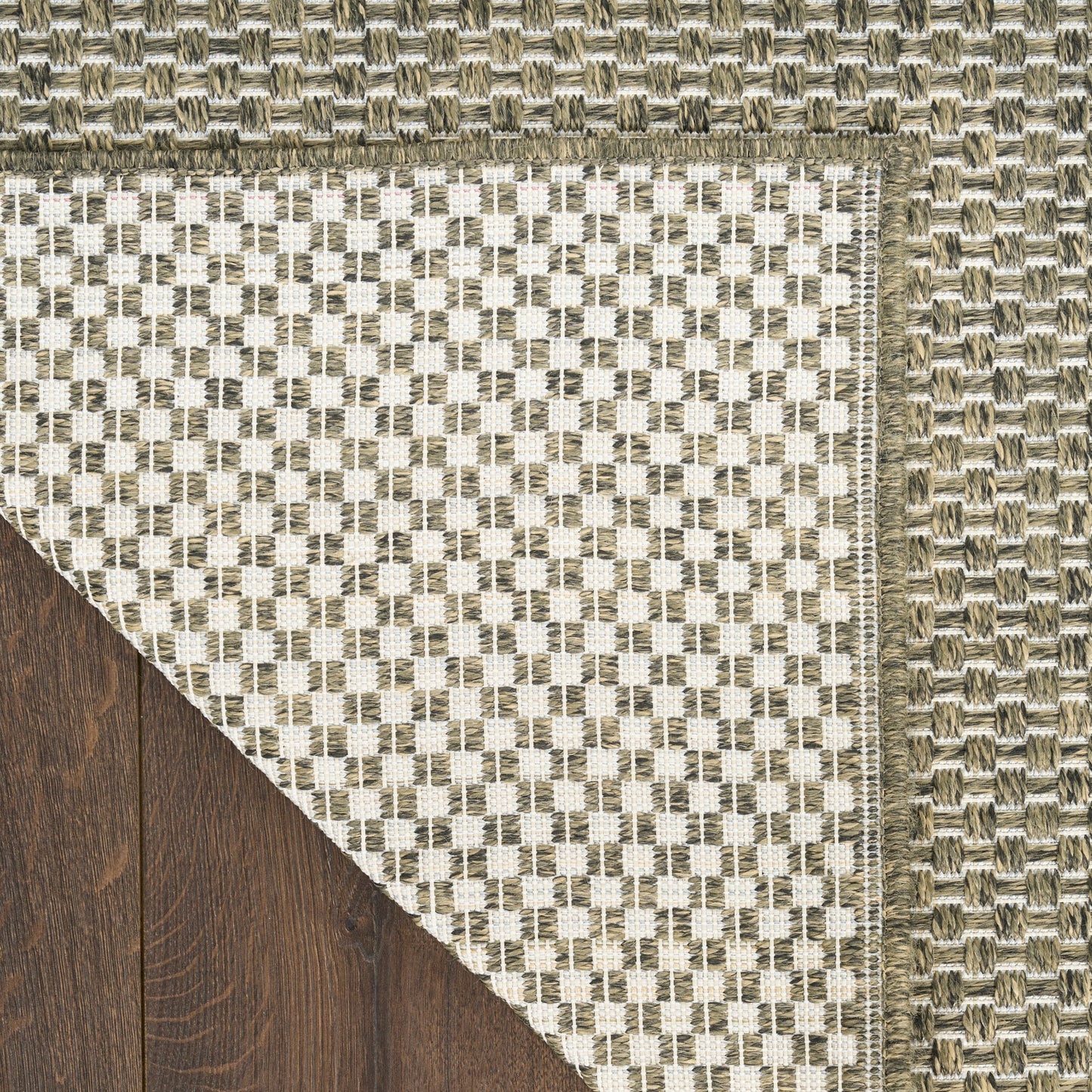 Nourison Tulum 5'3" x 7' Olive Outdoor Rug