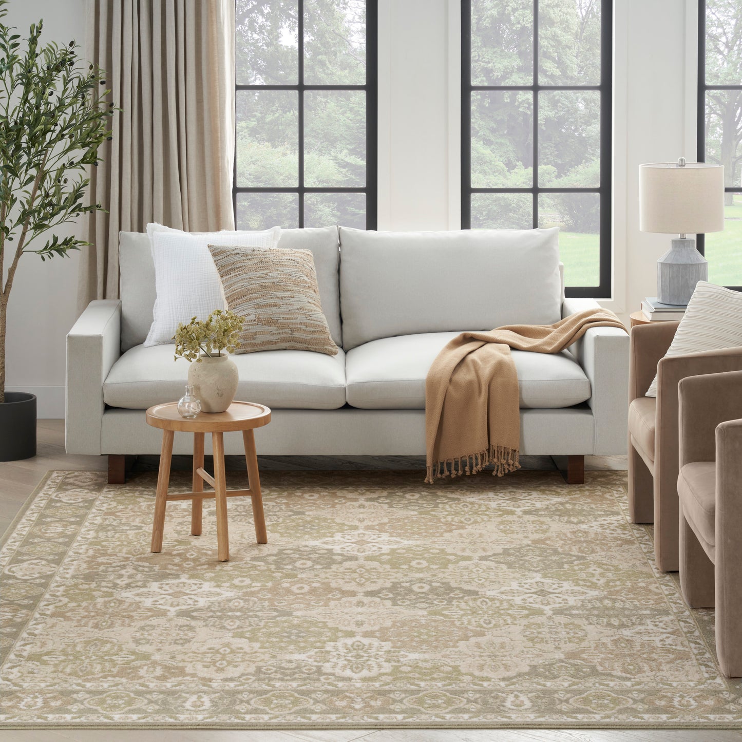 Nourison Grafix 7'10" x 9'10" Green Vintage Indoor Rug