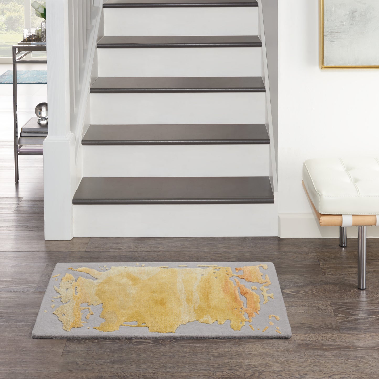 Nourison Prismatic 2' x 3' Grey Gold Modern Indoor Rug