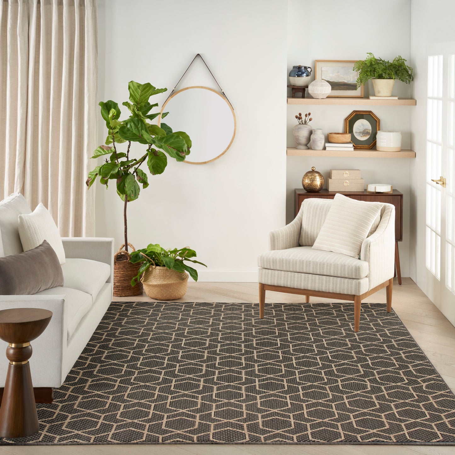 Nourison Horizon Indoor/Outdoor 9' x 12' Charcoal Modern Rug