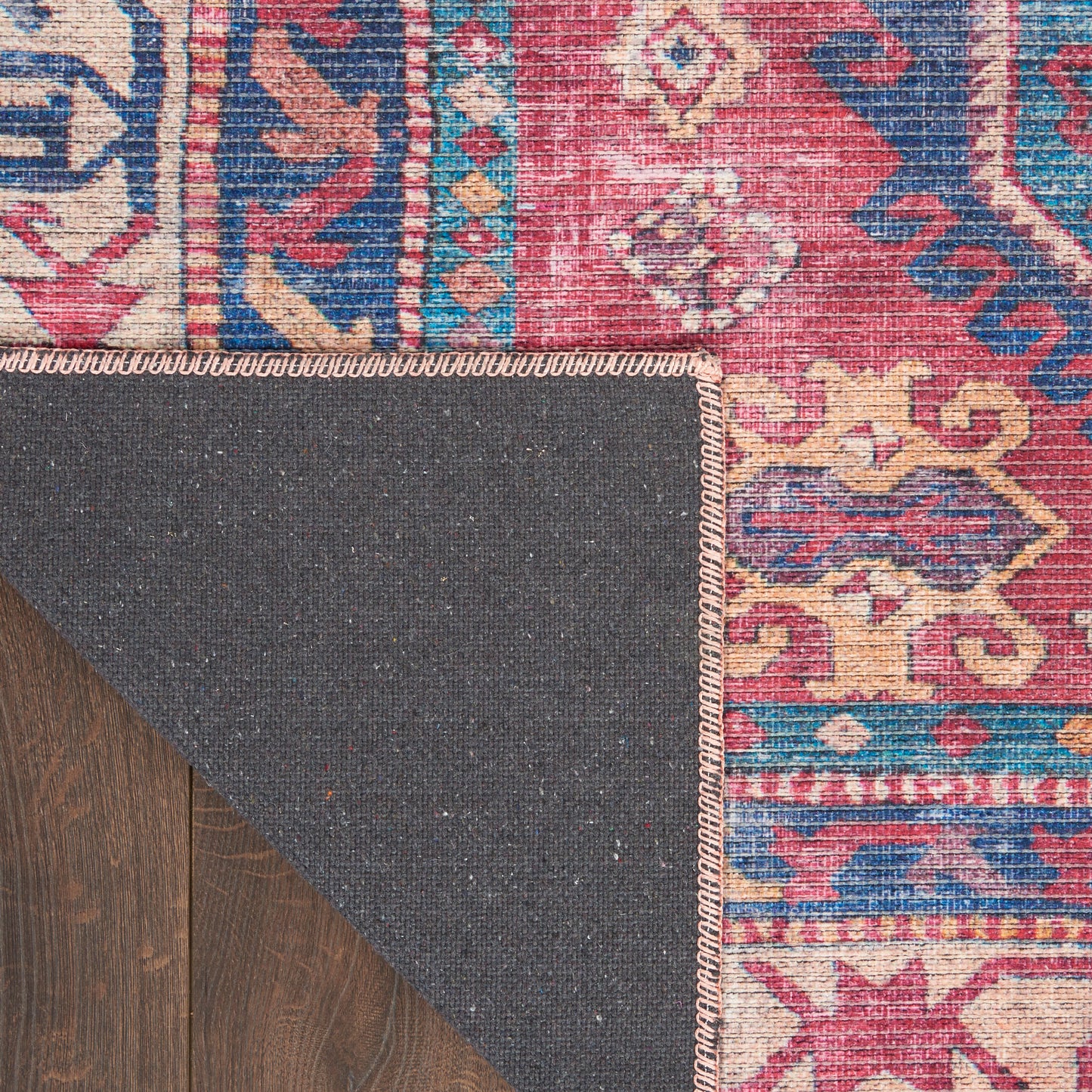Nourison New Concept Washables 2' x 3'9" Red Navy Vintage Indoor Rug
