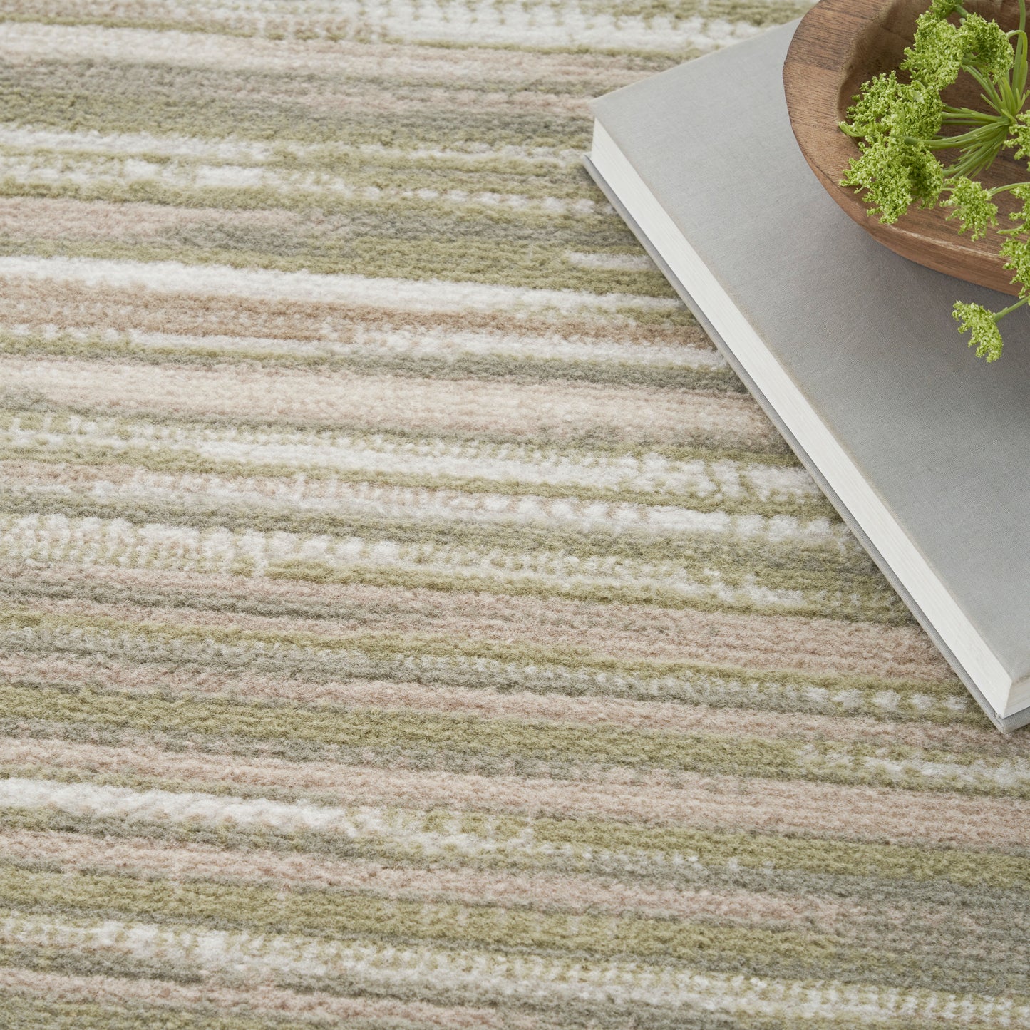 Nourison Jubilant 10' x 14' Green Ivory Modern Indoor Rug