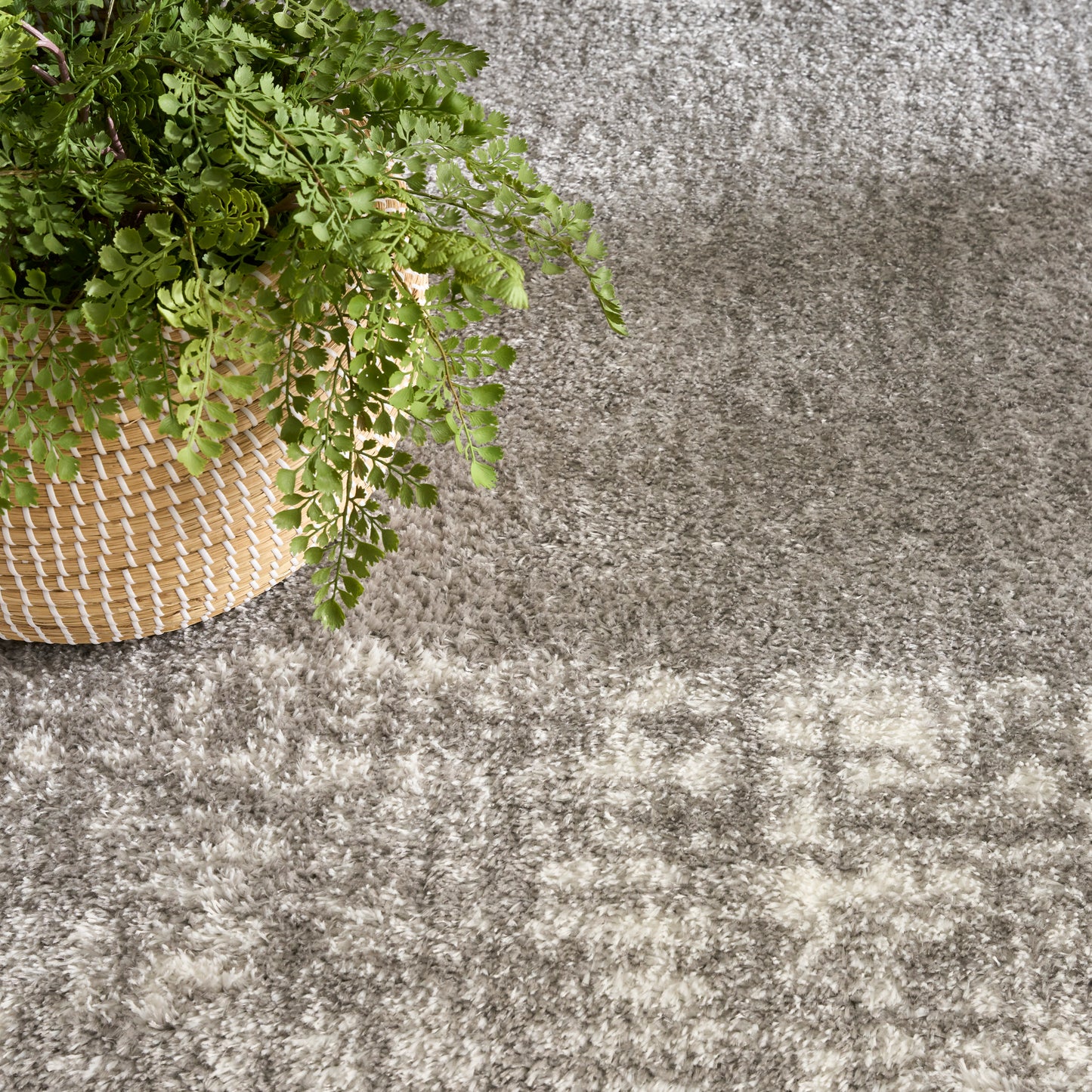 Nourison Pacific Shag 7'10" x 9'10" Grey Shag Indoor Rug