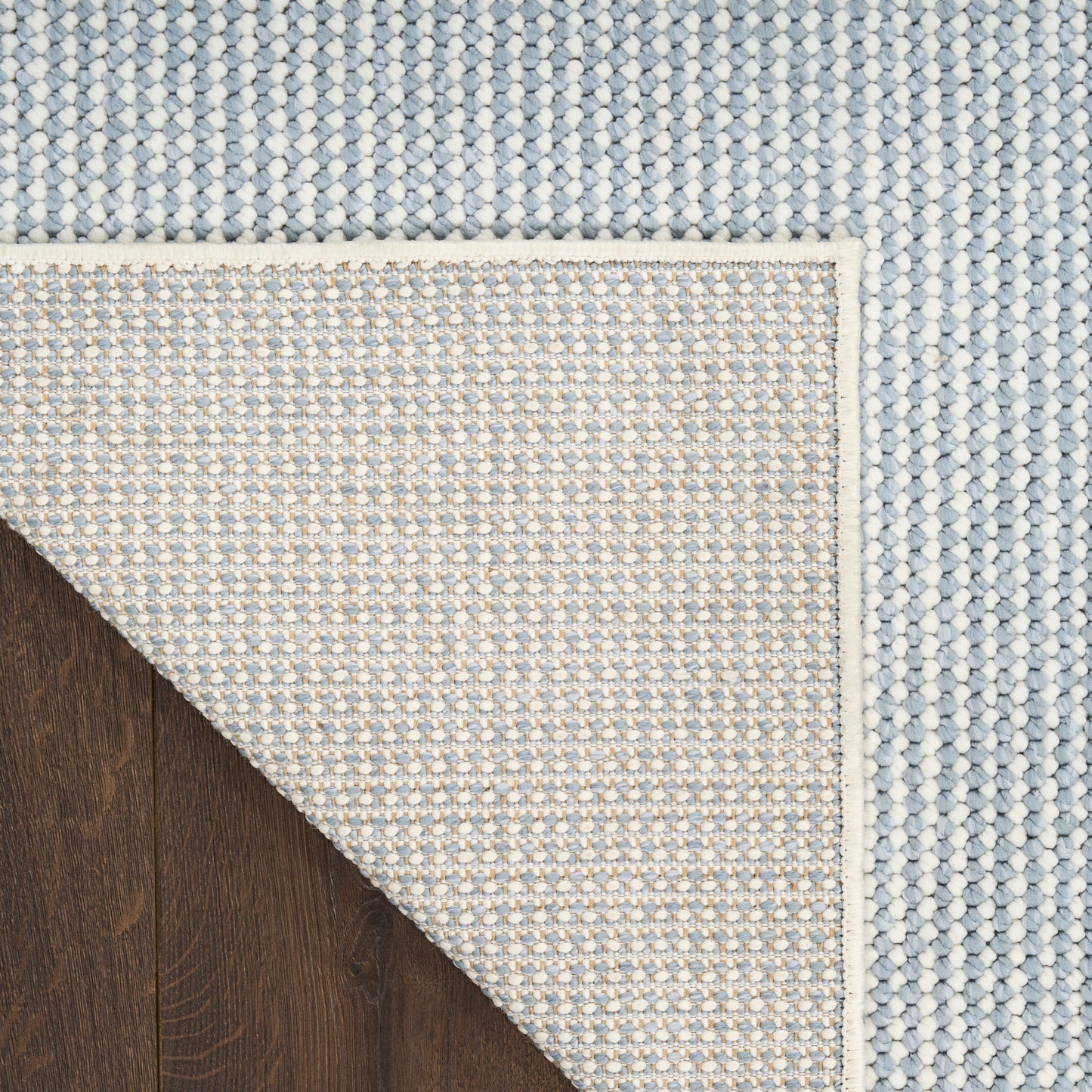 Nourison Natural Texture 5'3" x 7' Ivory Blue Farmhouse Indoor Rug