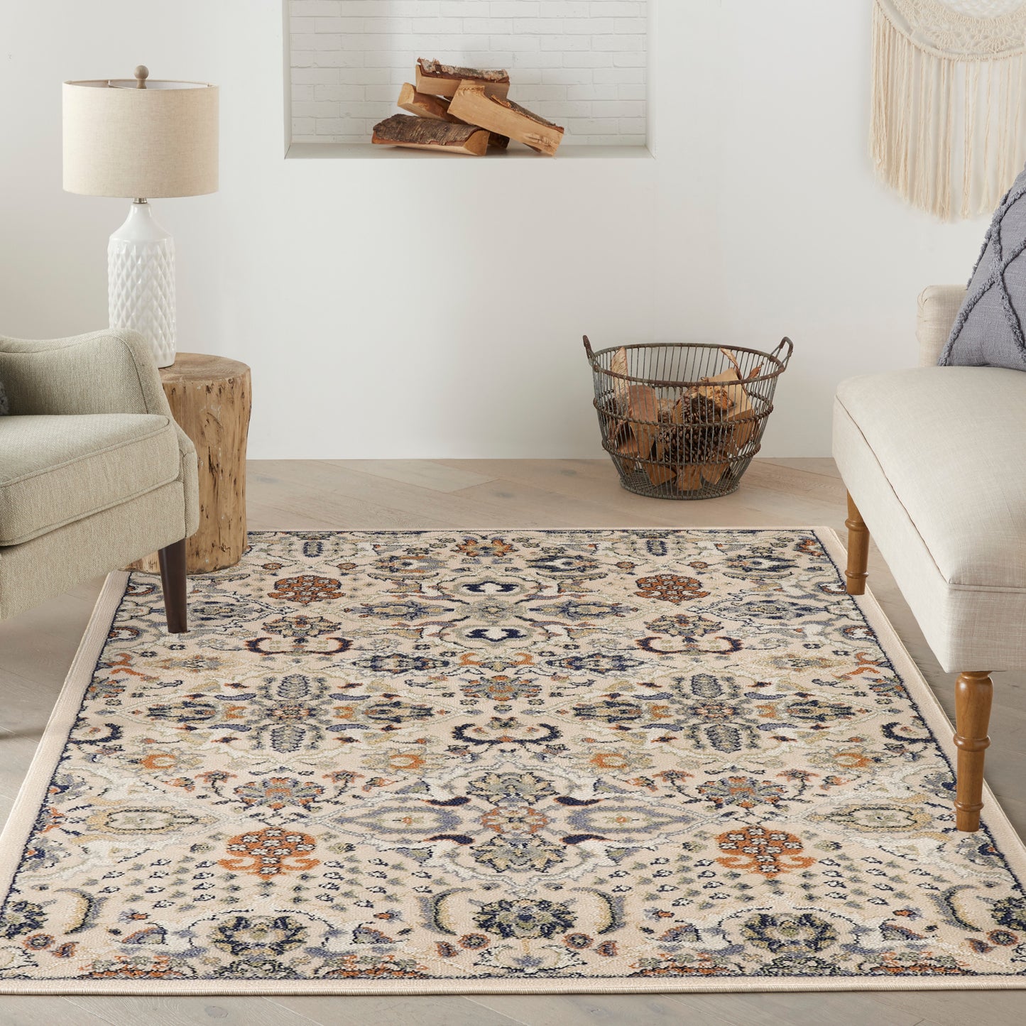 Nourison Allur 4' x 6' Beige Bohemian Indoor Rug