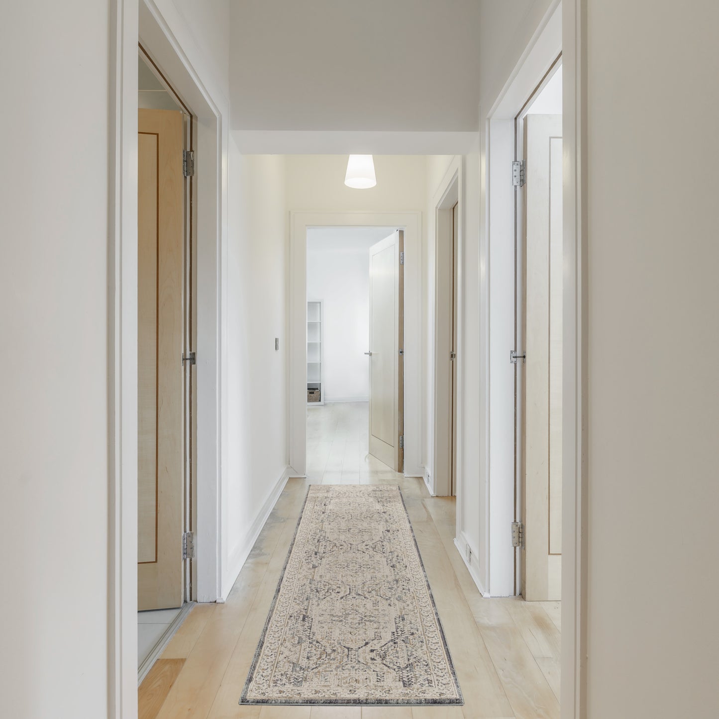 Nourison Lynx 2'3" x 12' Ivory Charcoal Vintage Indoor Rug