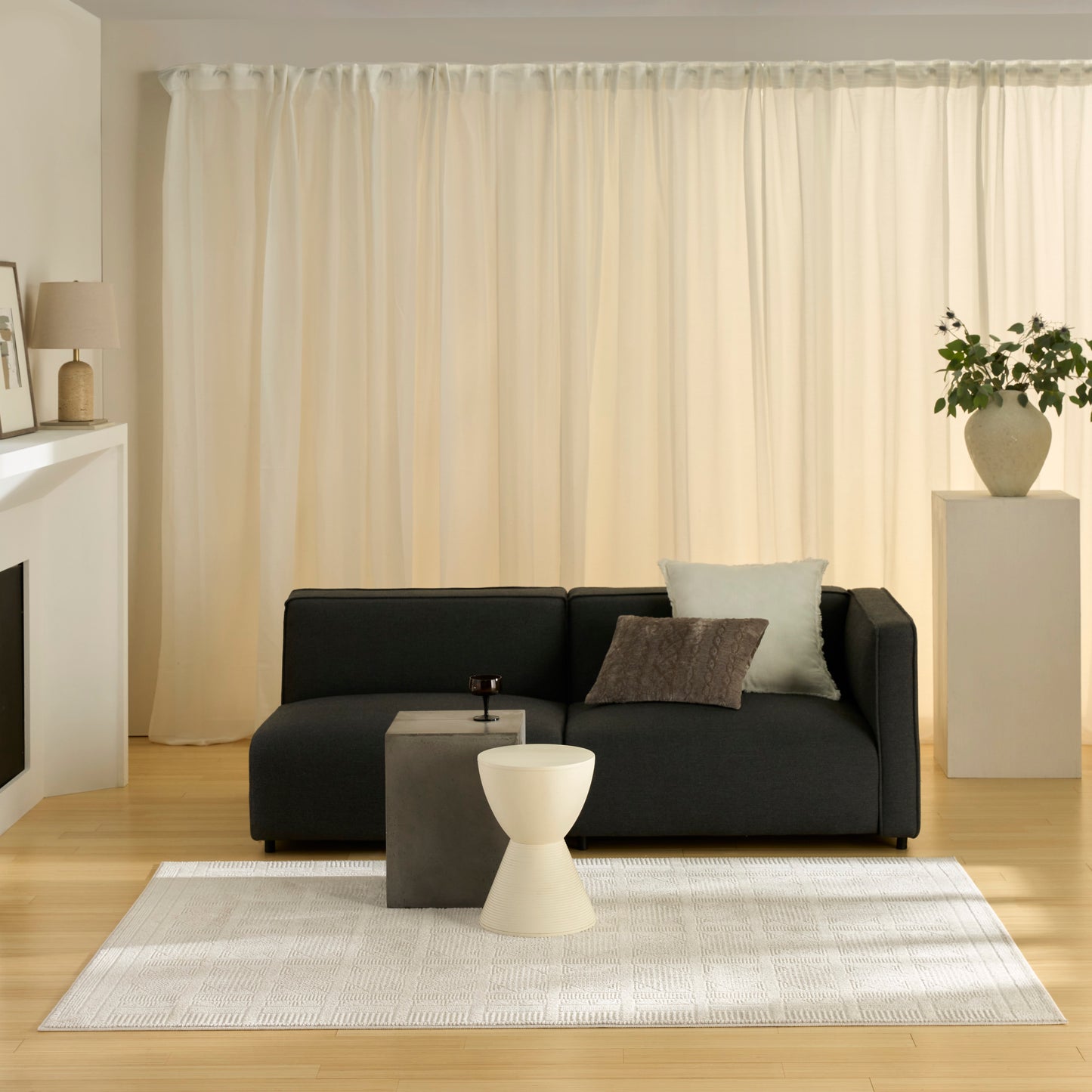 Nourison Nordic 5' x 7' Ivory Beige Modern Indoor Rug