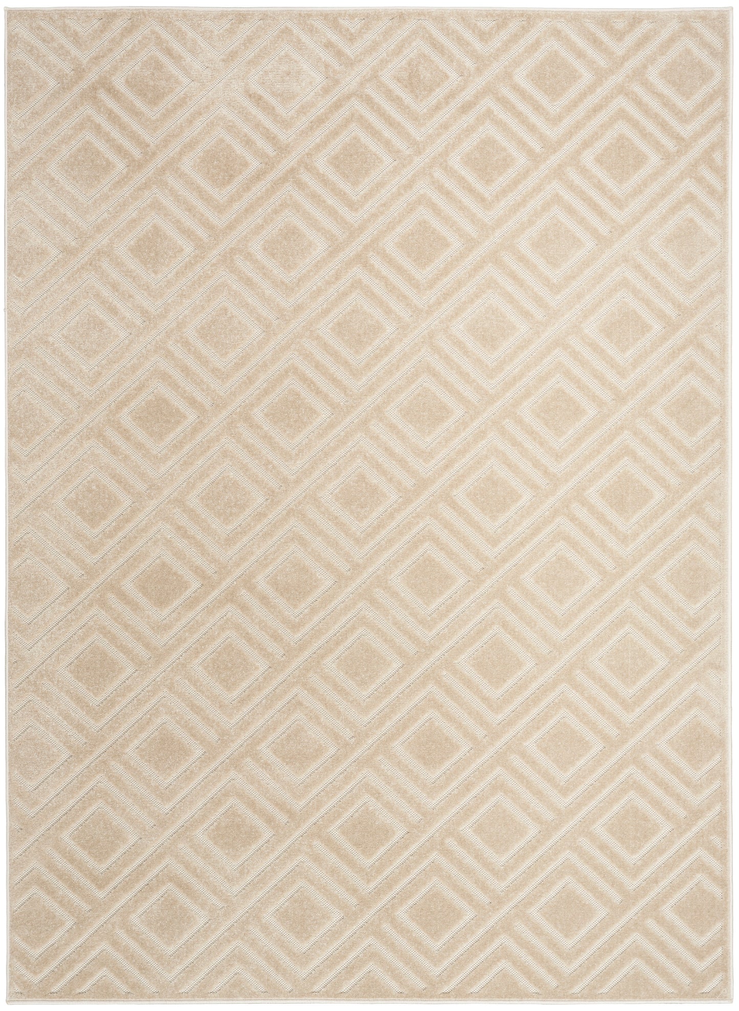 Nourison Care Free 6'7" x 9'2" Beige Modern Indoor Rug