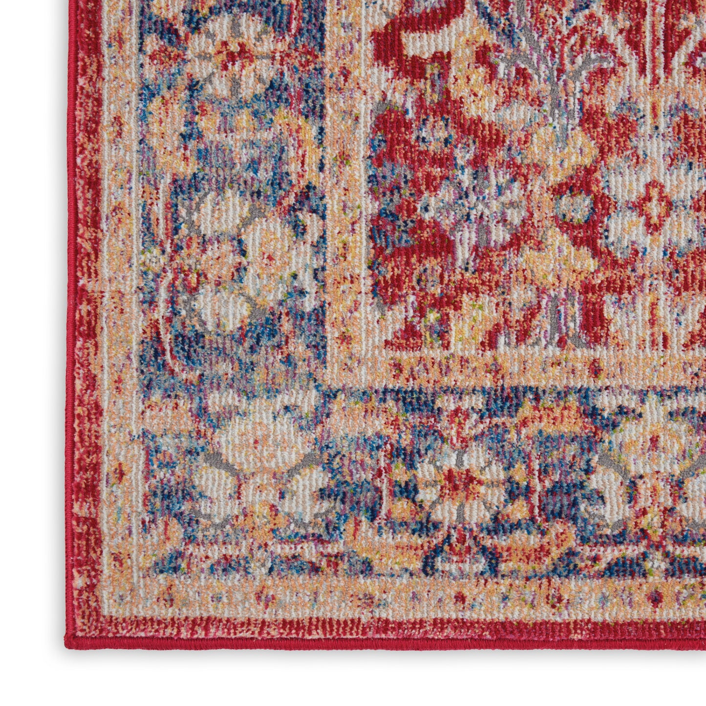 Nourison Ankara Global 2'4" x 8' Red Vintage Indoor Rug