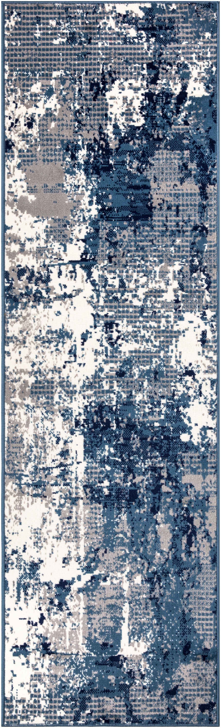 Nourison Grafix 2'3" x 10' Navy Blue Modern Indoor Rug