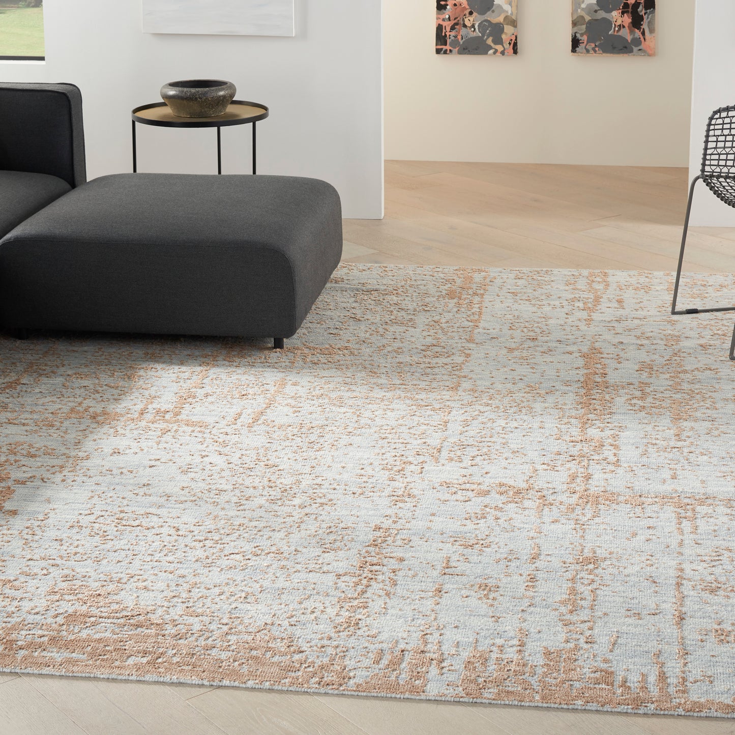 Nourison Luna 7'9" x 9'9" Blue Mocha Modern Indoor Rug