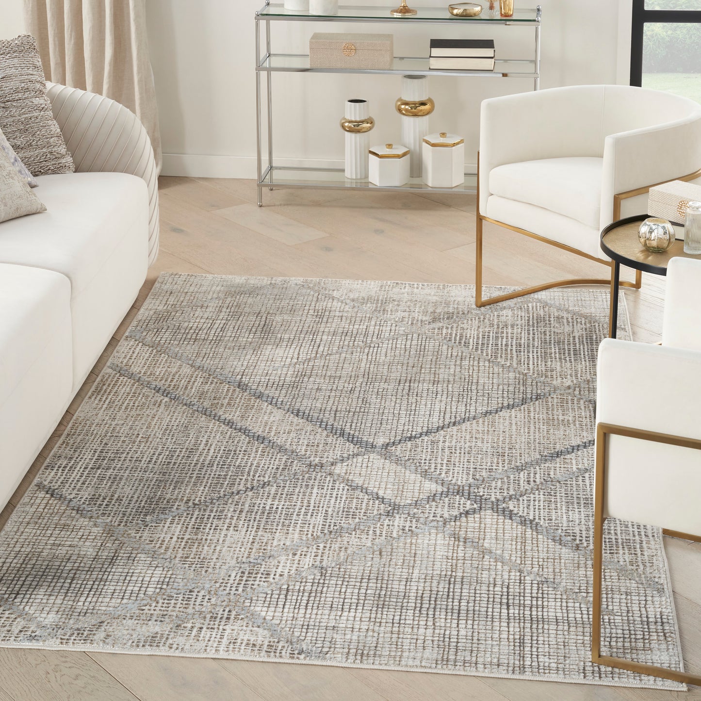 Inspire Me! Home Décor Iliana 5'3" x 7'3" Grey Modern Indoor Rug