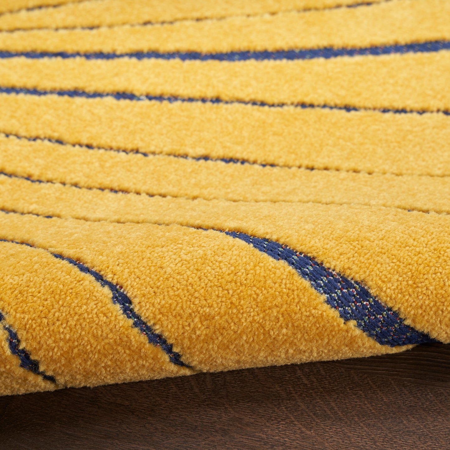 Nourison Aloha 5'3" x Round Navy Multicolor Outdoor Rug