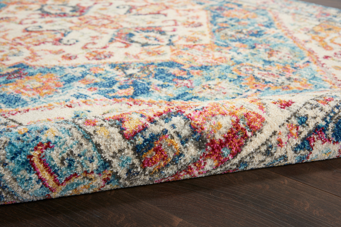 Nourison Passion 2'2" x 7'6" Ivory/Light Blue Bohemian Indoor Rug