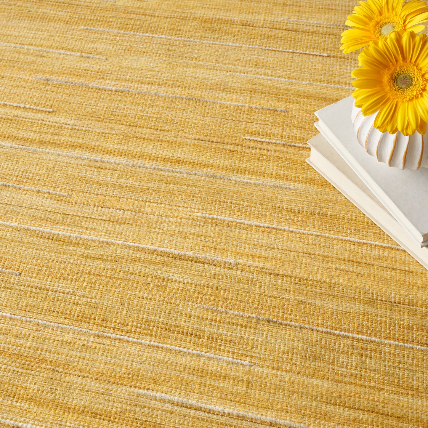 Nourison Interweave 5'3" x 7'3" Yellow Modern Indoor Rug