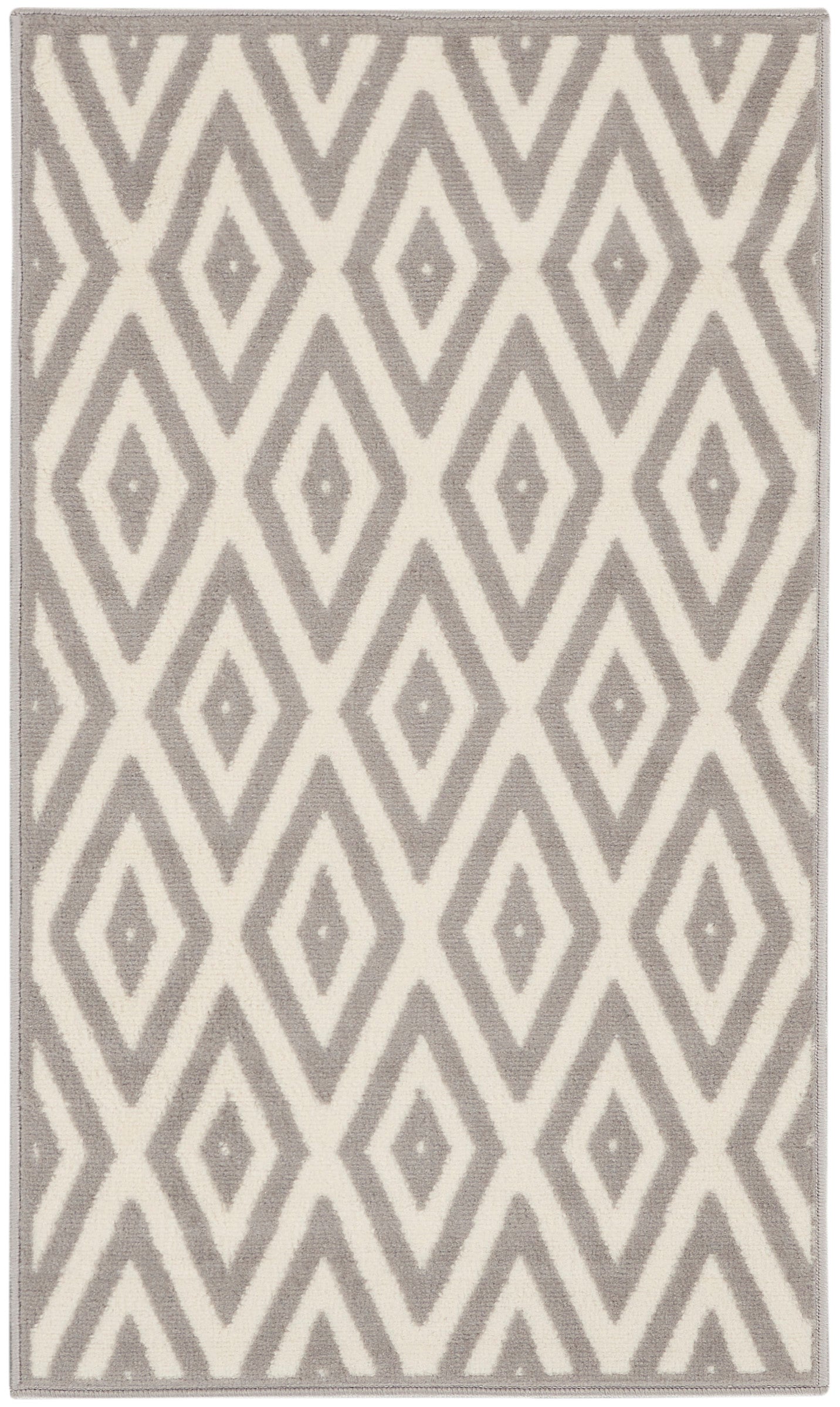 Nourison Grafix 2' x 4' White/Grey Mid-Century Modern Indoor Rug