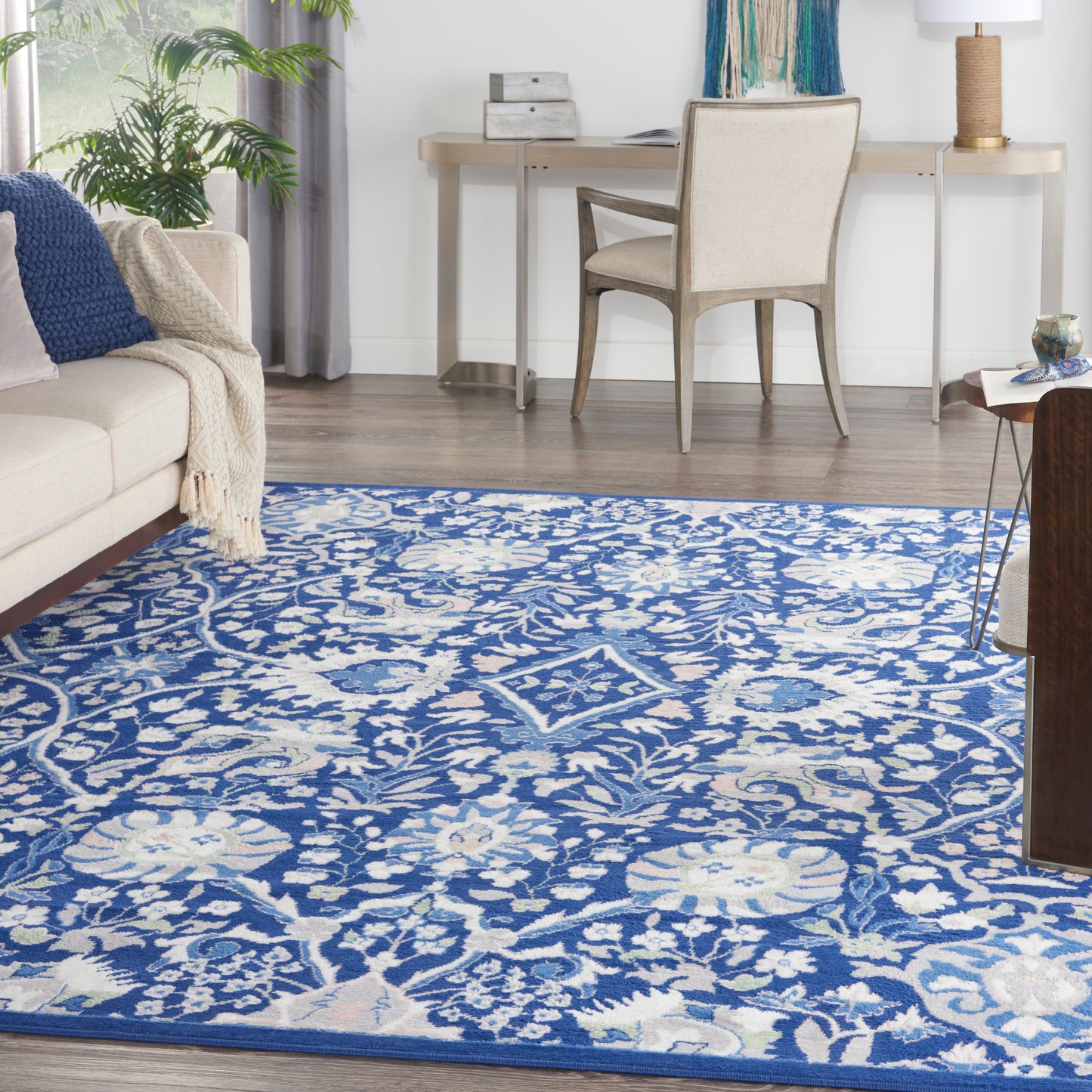 Nourison Whimsicle 7' x 10' Navy Multicolor Farmhouse Indoor Rug