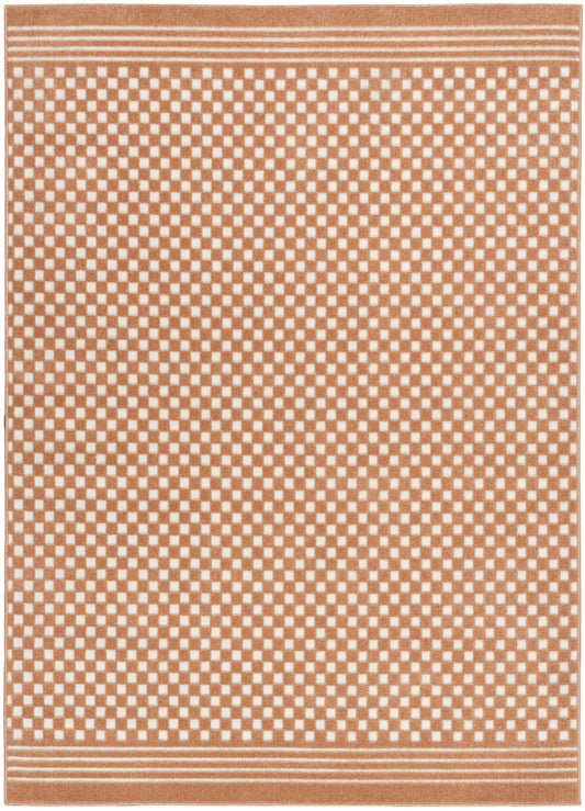 Nourison Care Free 5'3" x 7' Copper Modern Indoor Rug