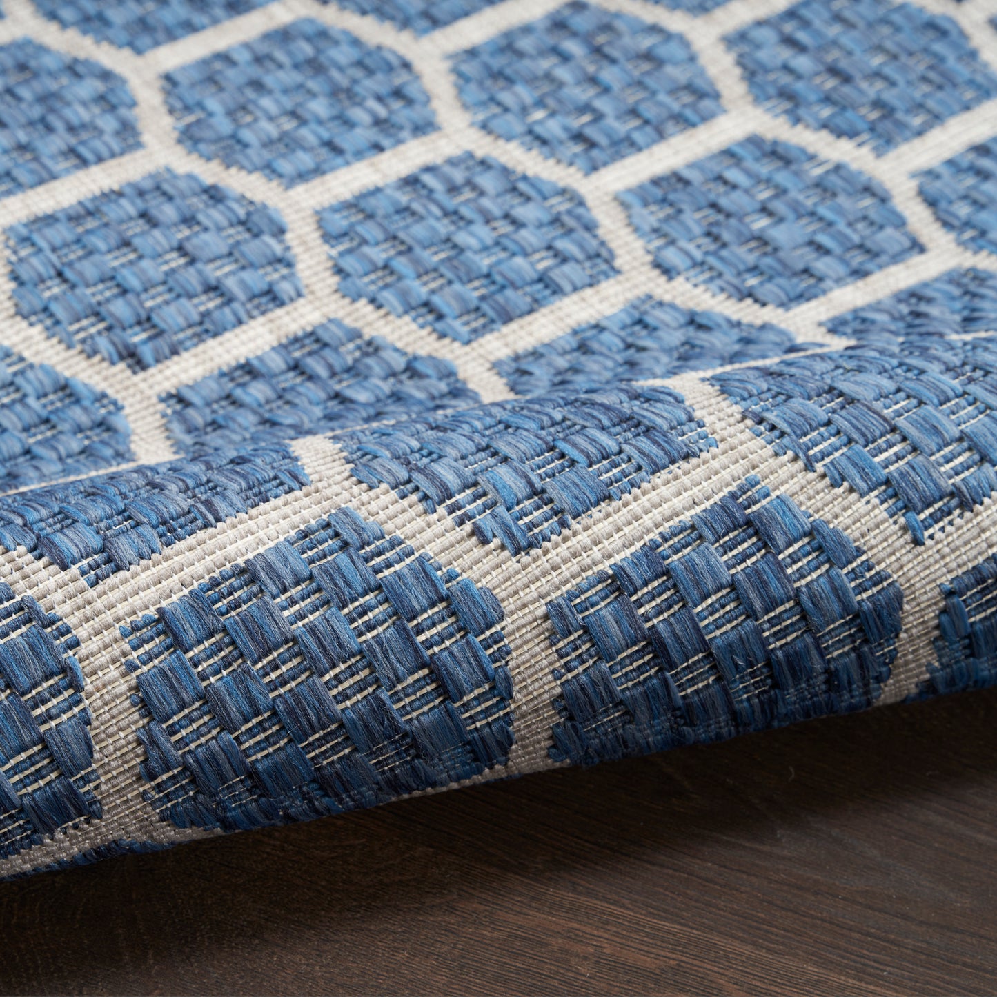 Nourison Twist Reversible 2'2" x 12' Blue Modern Rug