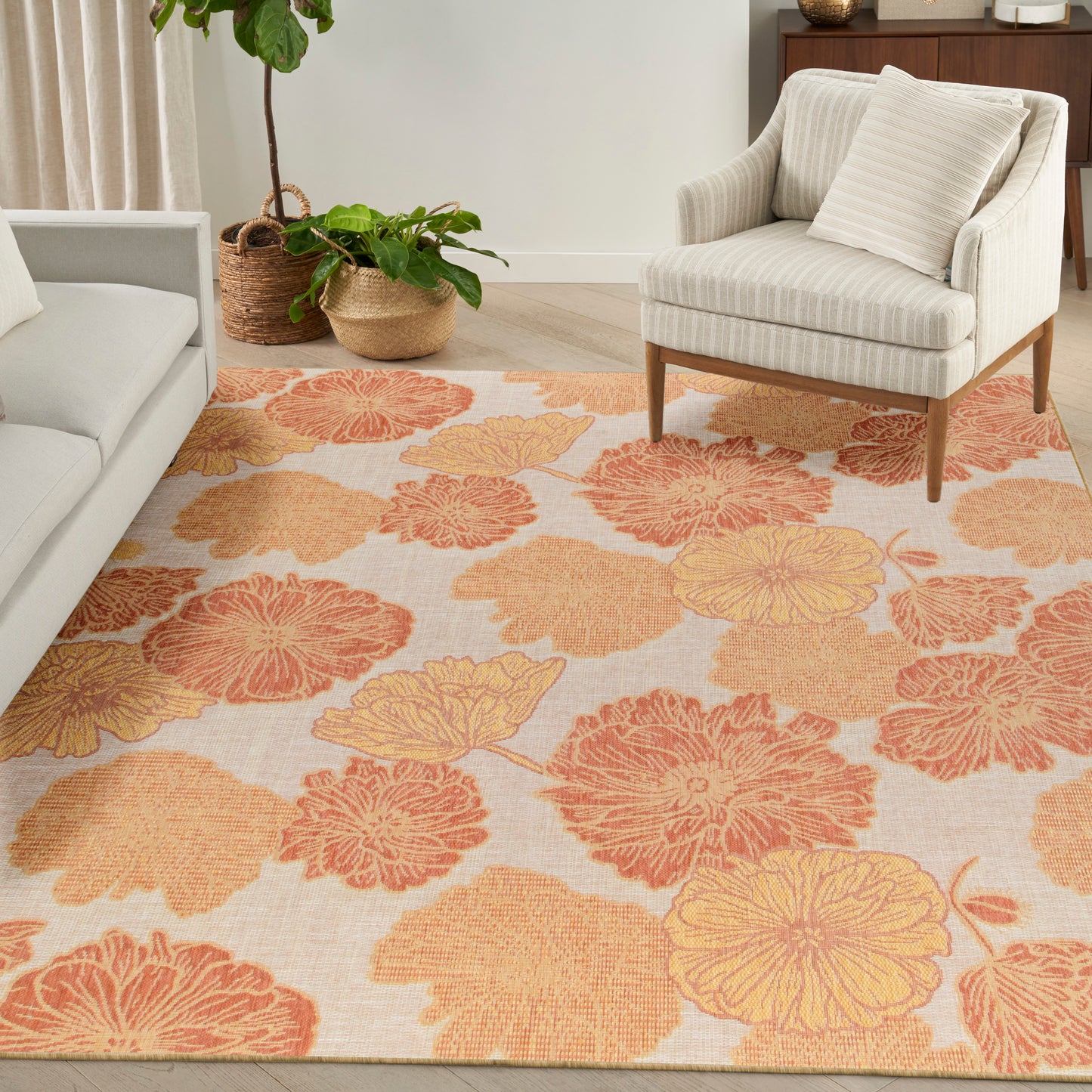 Nourison Garden Oasis 10' x 14' Coral Tropical Rug