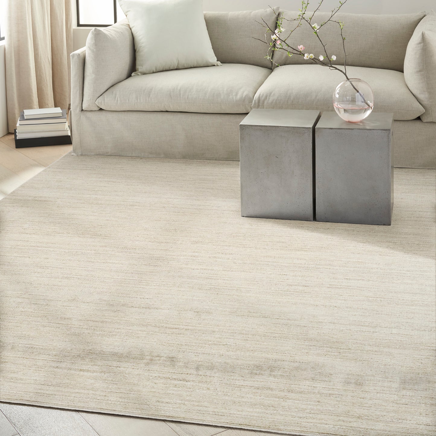 Calvin Klein CK079 Notes 5'3" x 7'3" Ivory Grey Modern Indoor Rug