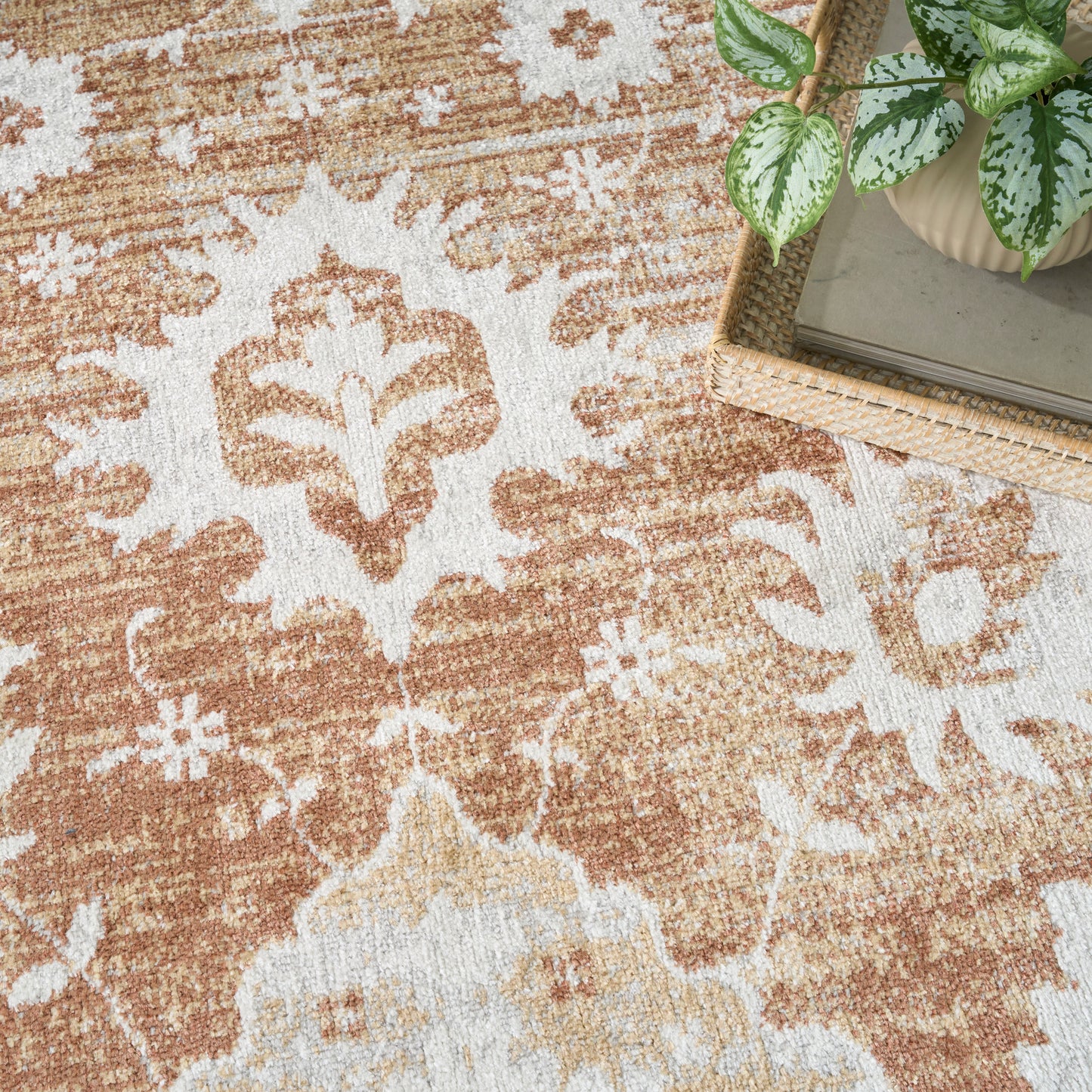 Nourison Astra Machine Washable 9' x 12' Copper Vintage Indoor Rug