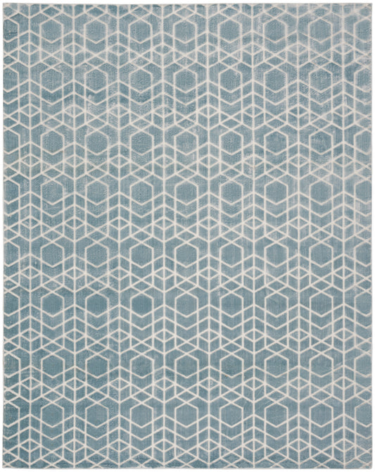 Nourison Washable Charm 9' x 12' Blue Ivory Modern Indoor Rug