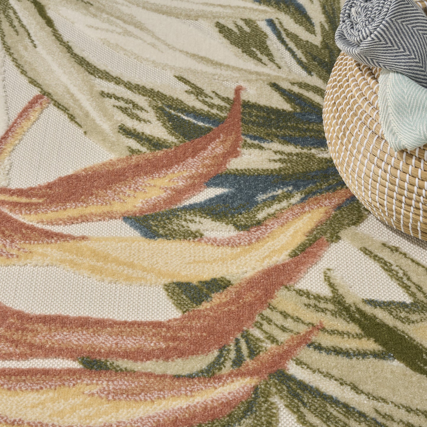 Nourison Aloha 7'10" x 10'6" Ivory Green Modern Rug