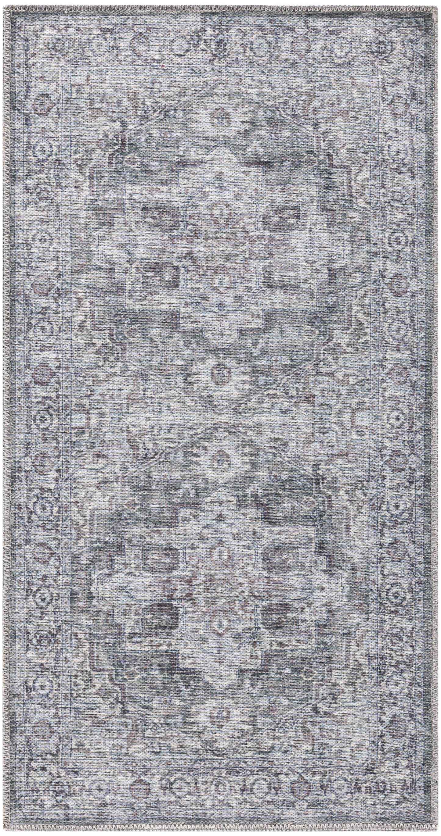 Nourison New Concept Washables 2' x 3'9" Ivory Grey Vintage Indoor Rug