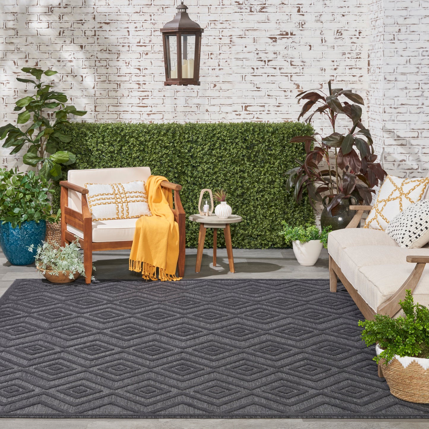 Nourison Versatile 9' x 12' Charcoal Black Modern Rug