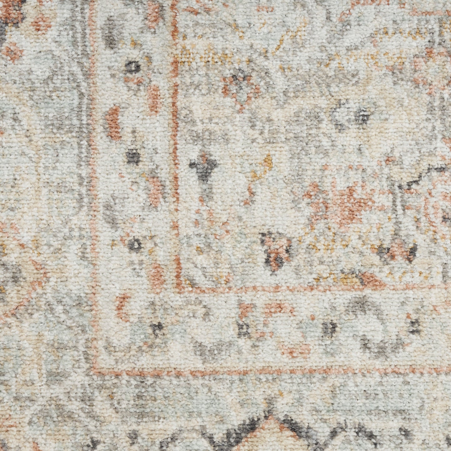 Nourison Oushak Home 9' x 12' Light Grey Vintage Indoor Rug