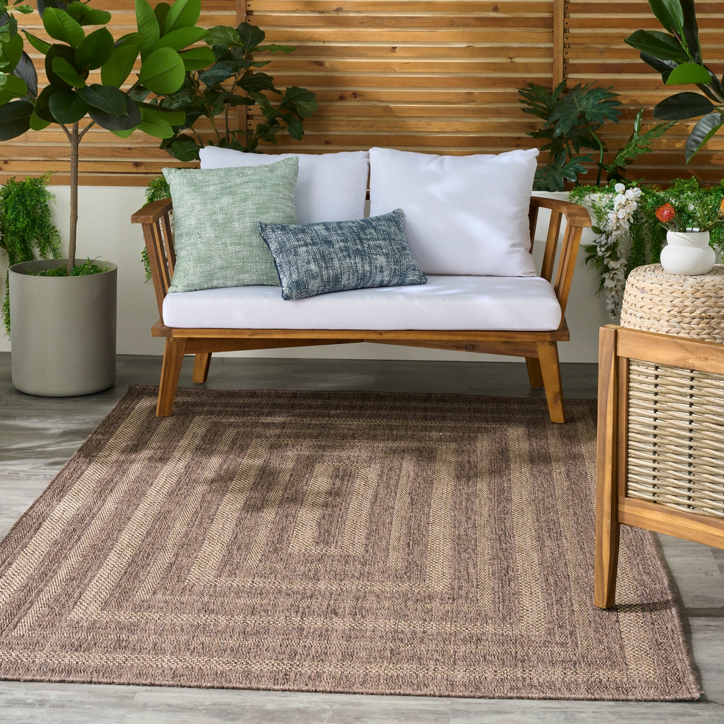Nourison Tulum 4' x 6' Brown Outdoor Rug