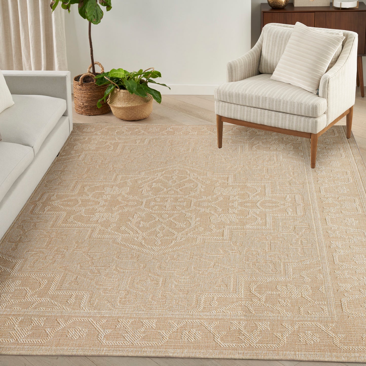 Nourison Tulum 10' x 14' Cream Outdoor Rug