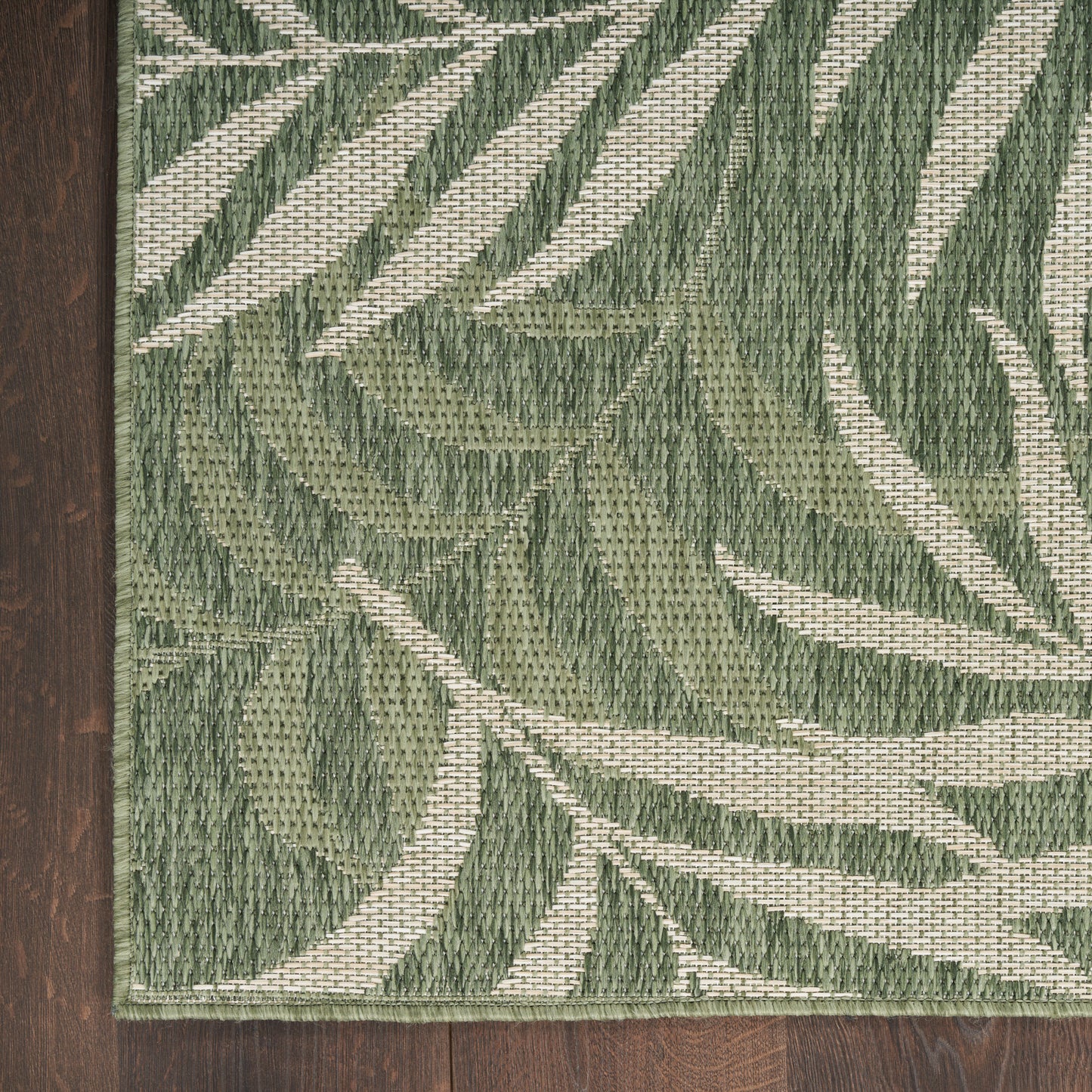 Nourison Garden Oasis 2' x 8' Green Ivory Tropical Rug