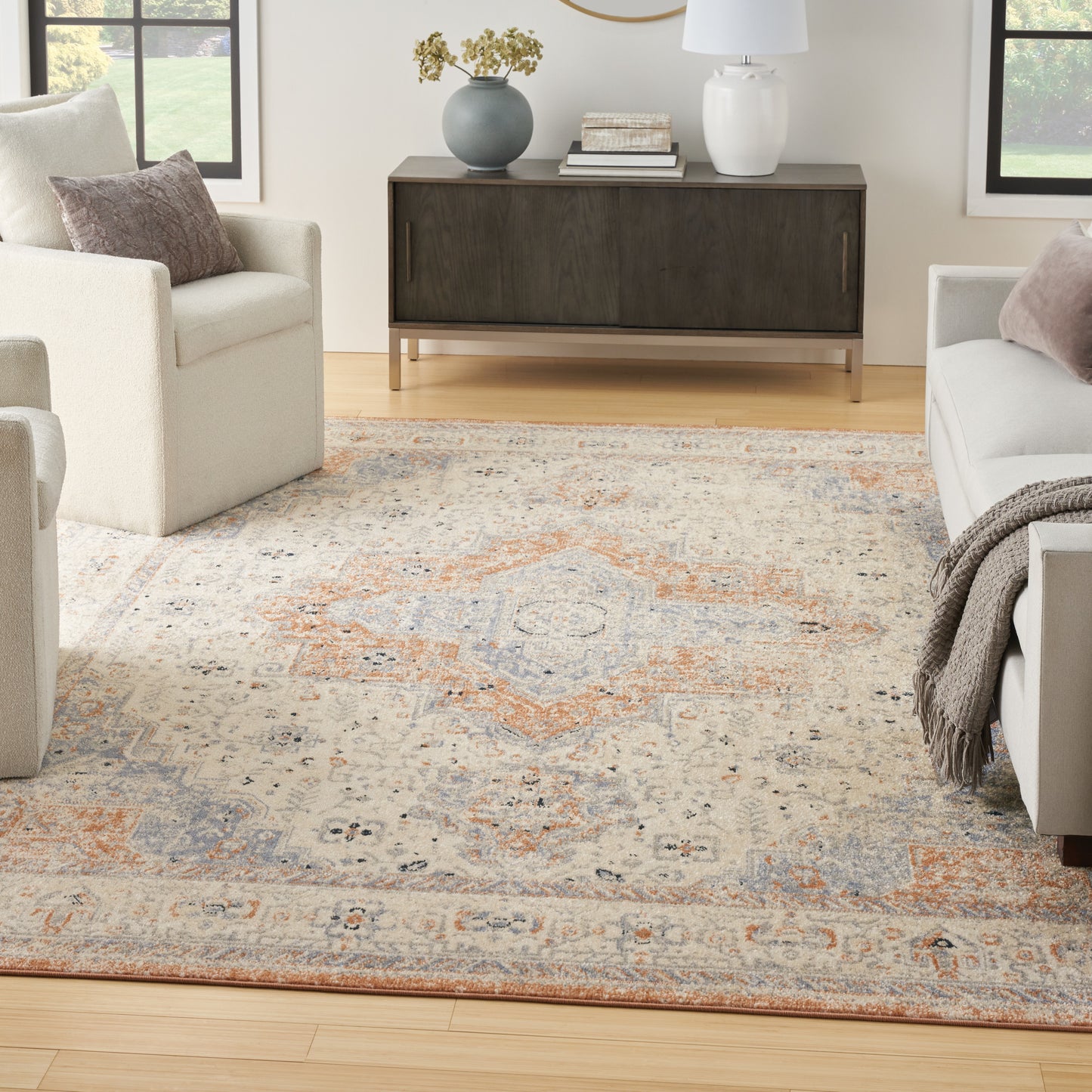 Nourison Nourison Essentials Persian 10' x 14' Beige Blue Vintage Rug