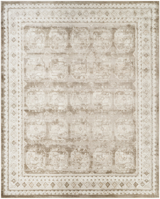 Nourison Dekor 7'10" x 9'10" Ivory Taupe Vintage Indoor Rug